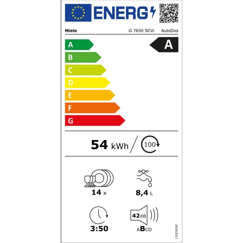 Miele G 7650 SCVi AutoDos teljesen integrált mosogatógép