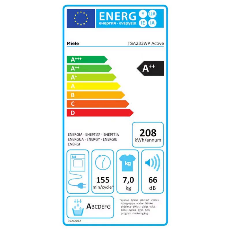 Miele TSA 233 WP EU1 LW Active hőszivattyús szárítógép