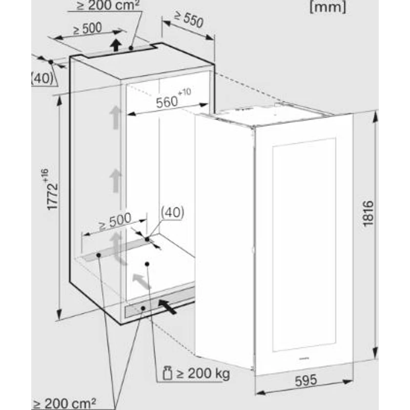 Miele KWT 6722 iGS-1 üvegajtó  beépíthető bortemperáló