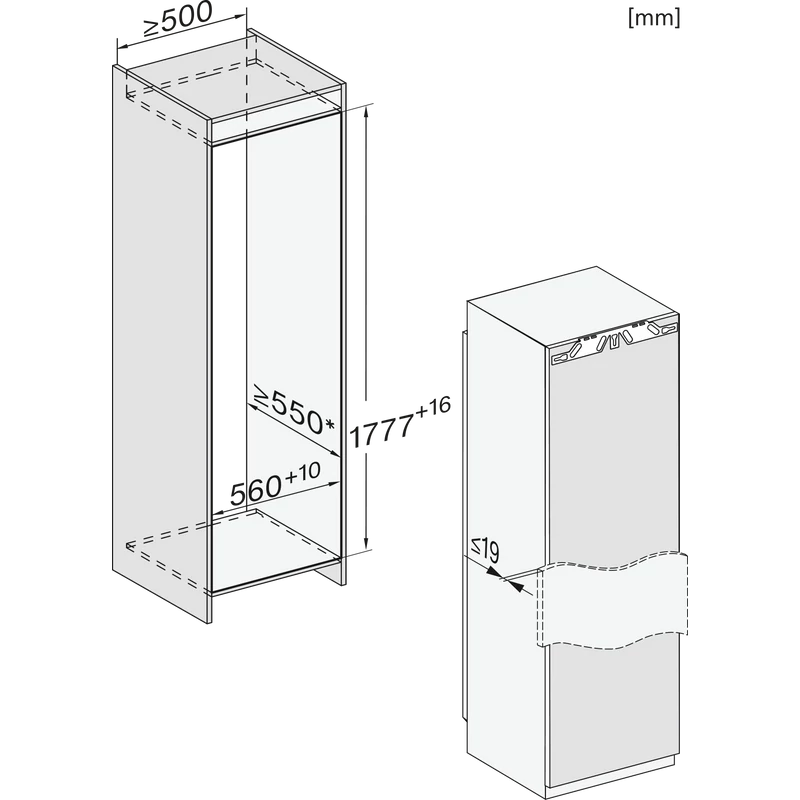 Miele K 7798 C R  PerfectFresh Active   beépíthető kombinált hűtőszekrény