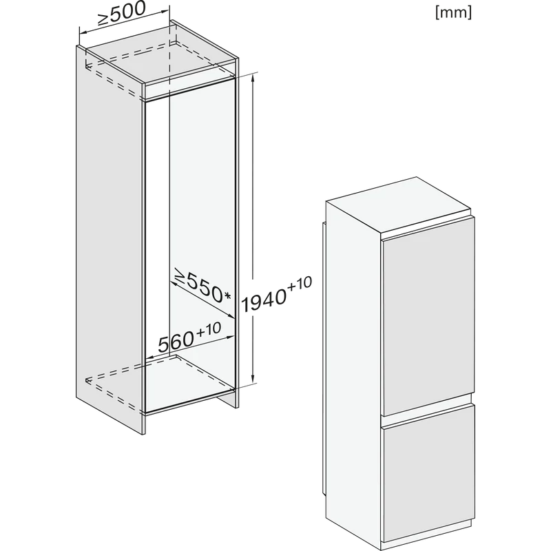 Miele KFN 7833 D  beépíthető kombinált hűtőszekrény