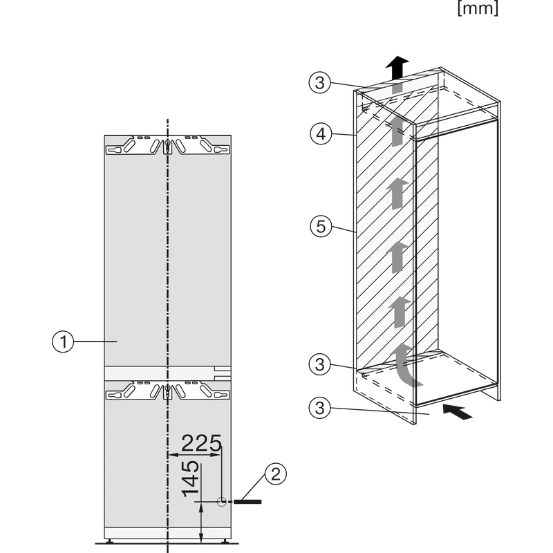 Miele KFN 7764 C beépíthető kombinált hűtőszekrény