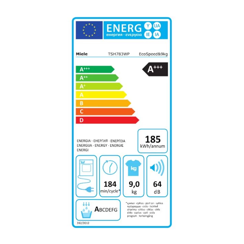 Miele TSH783WP EcoSpeed&9kg  Hőszivattyús Szárítógép