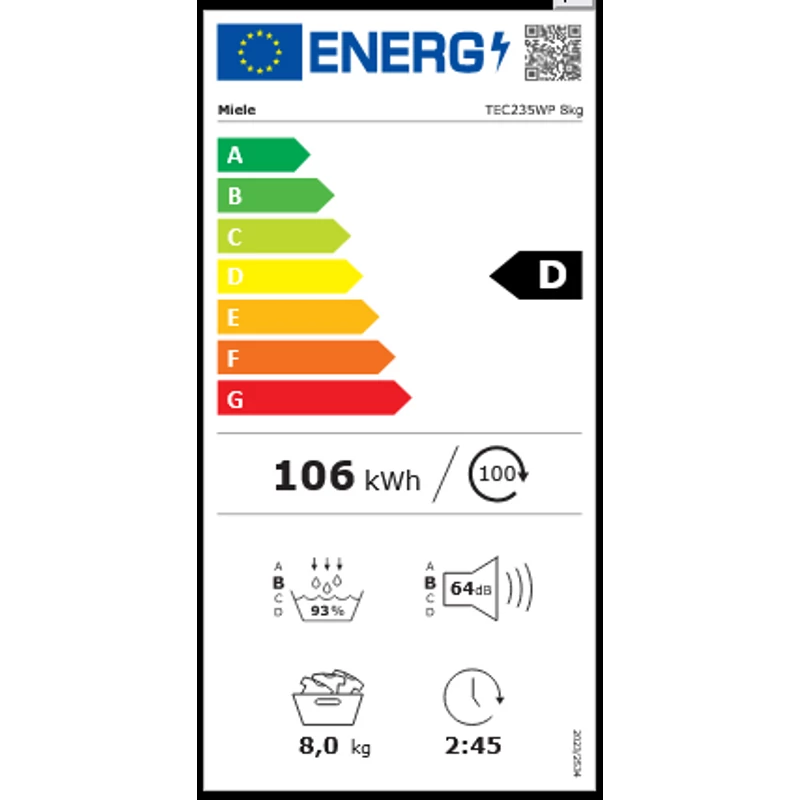 Miele TEC 235WP szárítógép 8kg.