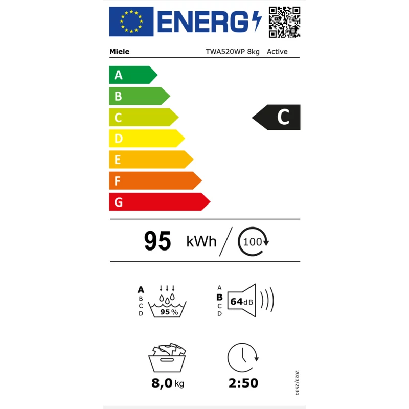 Miele TWA520WP 8kg Active  hőszivattyús szárítógép