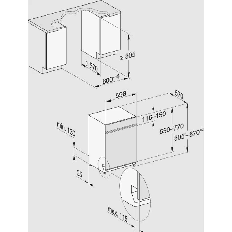 Miele G 7040 SCi AutoDos CleanSteel nemesacél  beépíthető mosogatógép látható kezelőpanellel