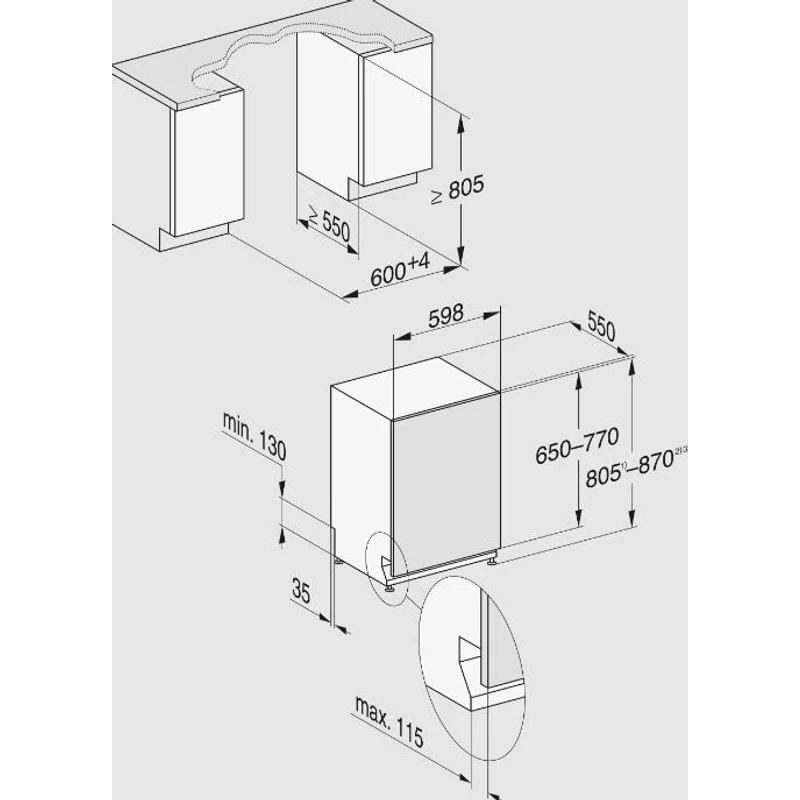 Miele G 7080 SCVi AutoDos Nemesacél  teljesen integrált mosogatógép
