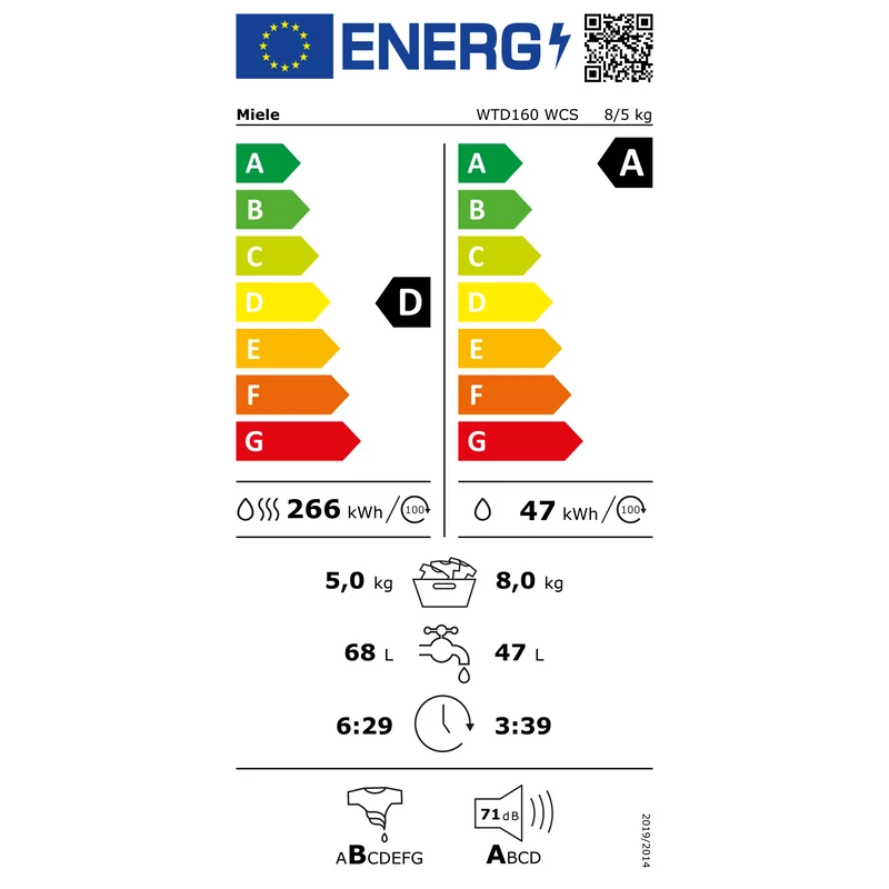 Miele WTD160 WCS 8/5 kg WT1 mosó-szárítógép