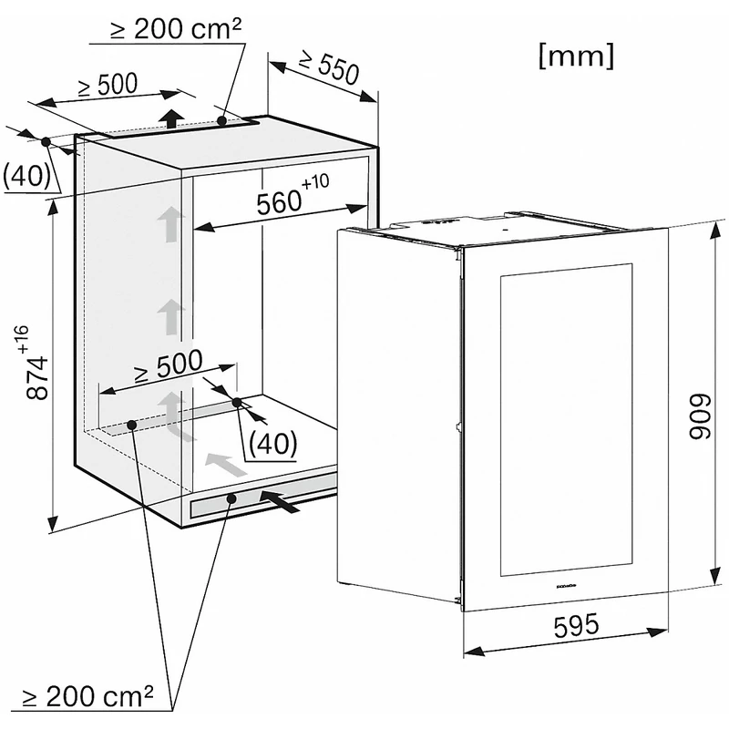 Miele KWT 6422 iG-1 Grafitszürke üveg  beépíthető bortemperáló