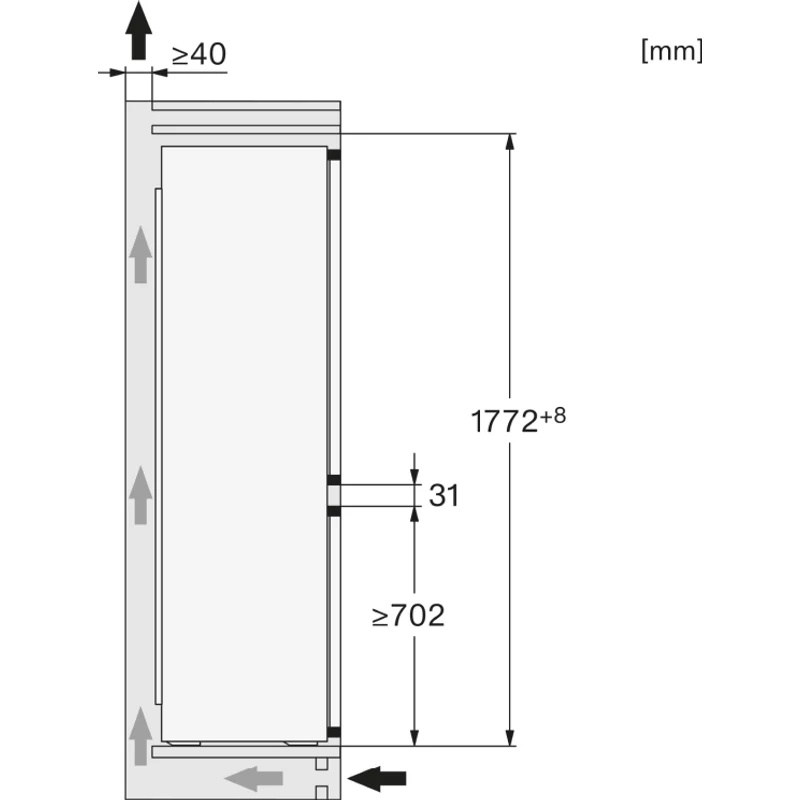 Miele KDN 7724 E Active beépíthető kombinált hűtőszekrény