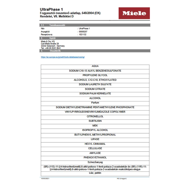 Miele Set 5 UltraPhase All in Two mosószer szett 5 darabos 12695650
